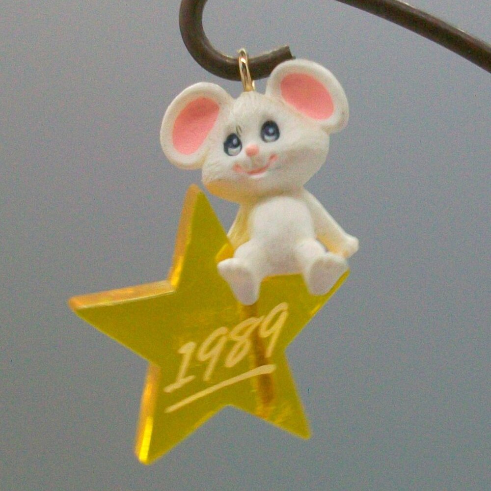 Hallmark Keepsake Miniature Ornament 1989 STARLIT MOUSE in Originall Box